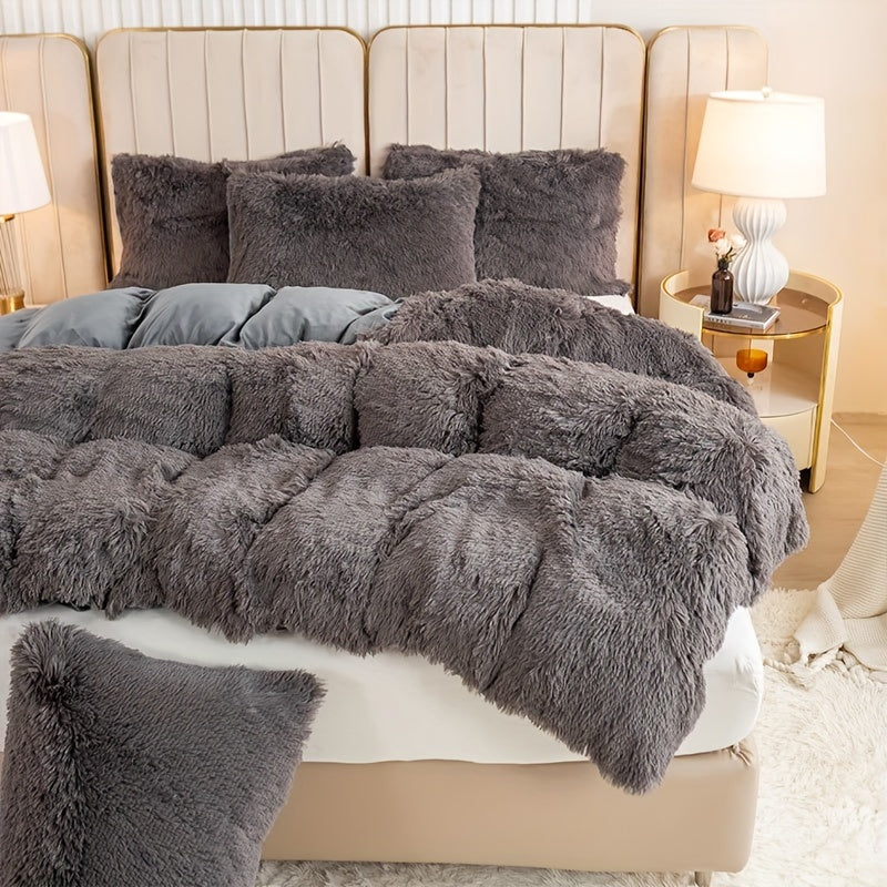 Cozy Fleece Duvet Cover Set with Zipper