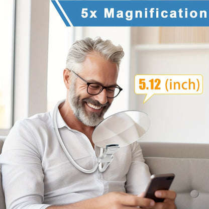 Hands-Free Reading Lamp with 5X Magnifying Lens