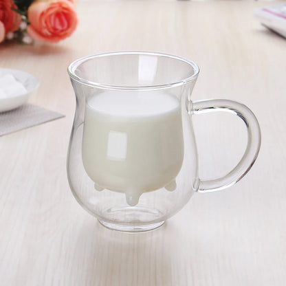 Double Walled Cow Design Coffee Mug - Yeezlab