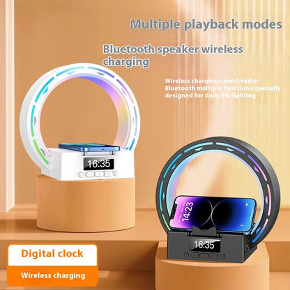 Wireless Speaker Table Lamp with Charger and Clock