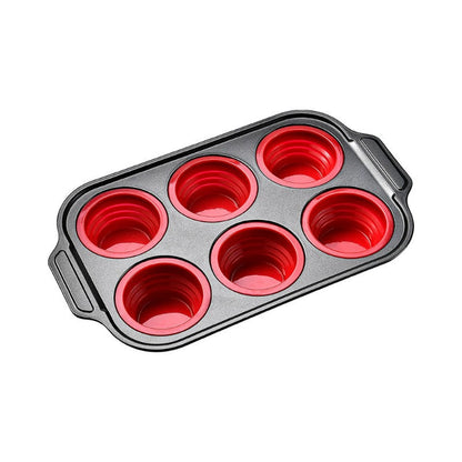 Non-Stick Silicone Muffin Pan with Durable Metal Base - Yeezlab
