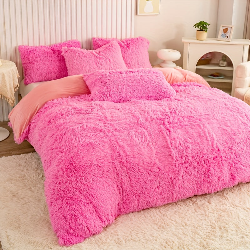 Cozy Fleece Duvet Cover Set with Zipper
