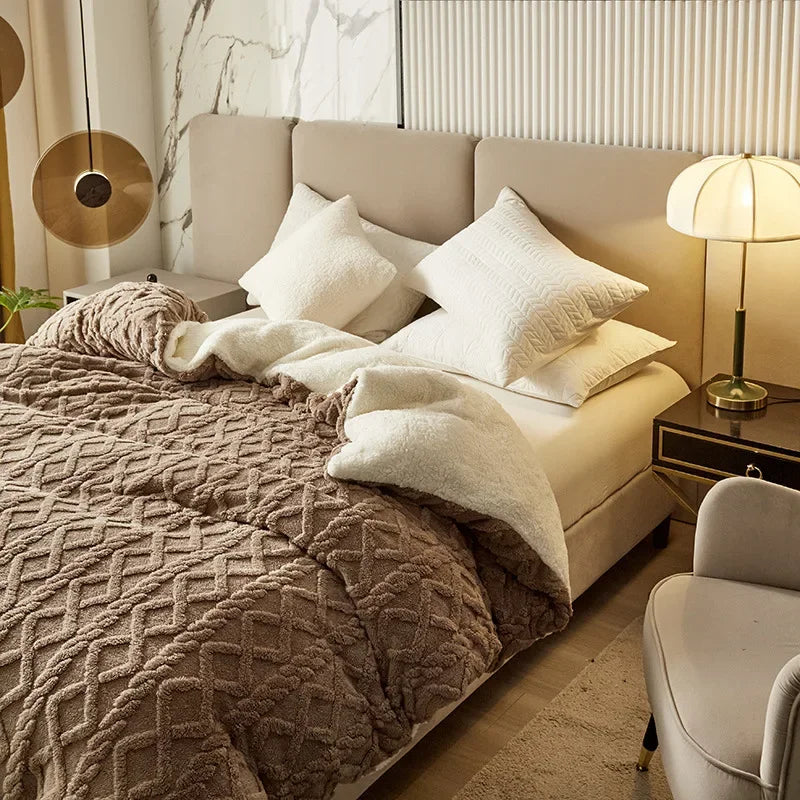 Soft Plush Reversible Duvet Cover Set