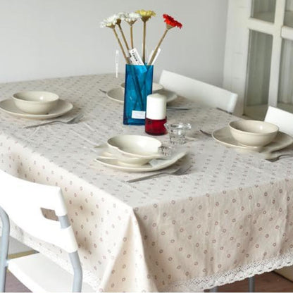 Floral Pattern Cotton Table Cover