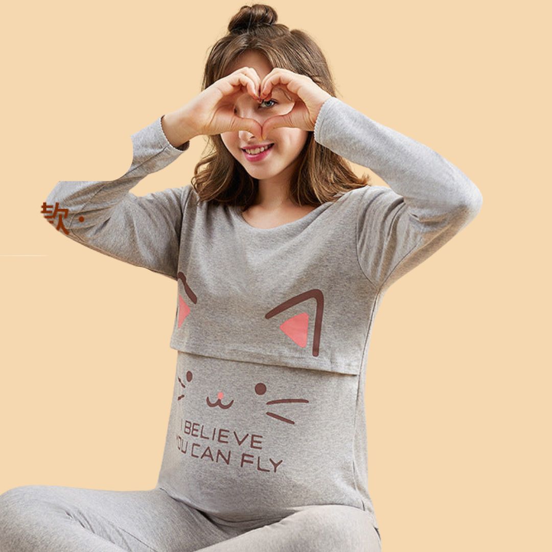 Cozy Pregnant Mama Dress for Home Relaxation