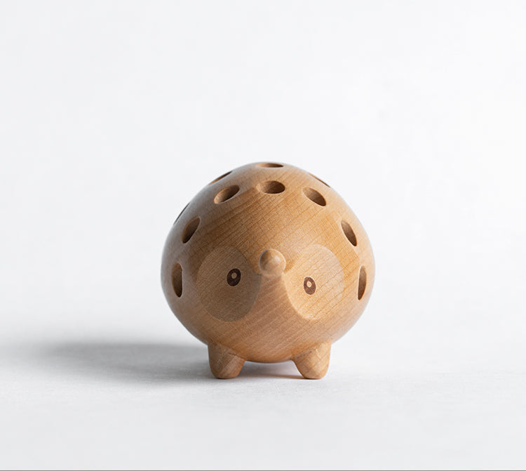 Cute Wooden Hedgehog Desk Pencil Holder