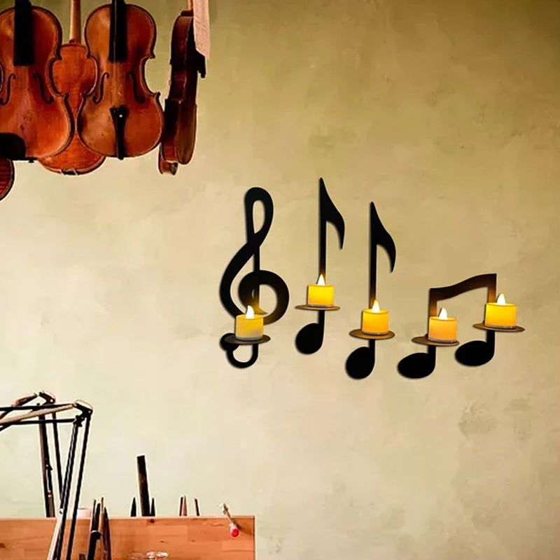Musical Note Metal Candle Holder
