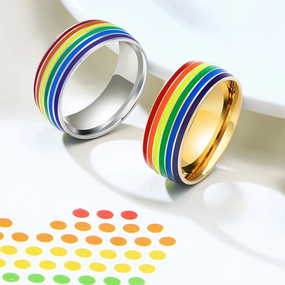 Colorful Metal Rainbow Band Ring