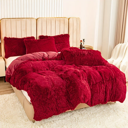 Cozy Fleece Duvet Cover Set with Zipper