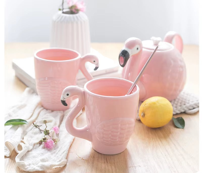 Pastel Pink Ceramic Tea Cup Set
