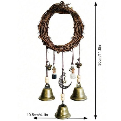 Bohemian Rattan Metal Hanging Bell Decor