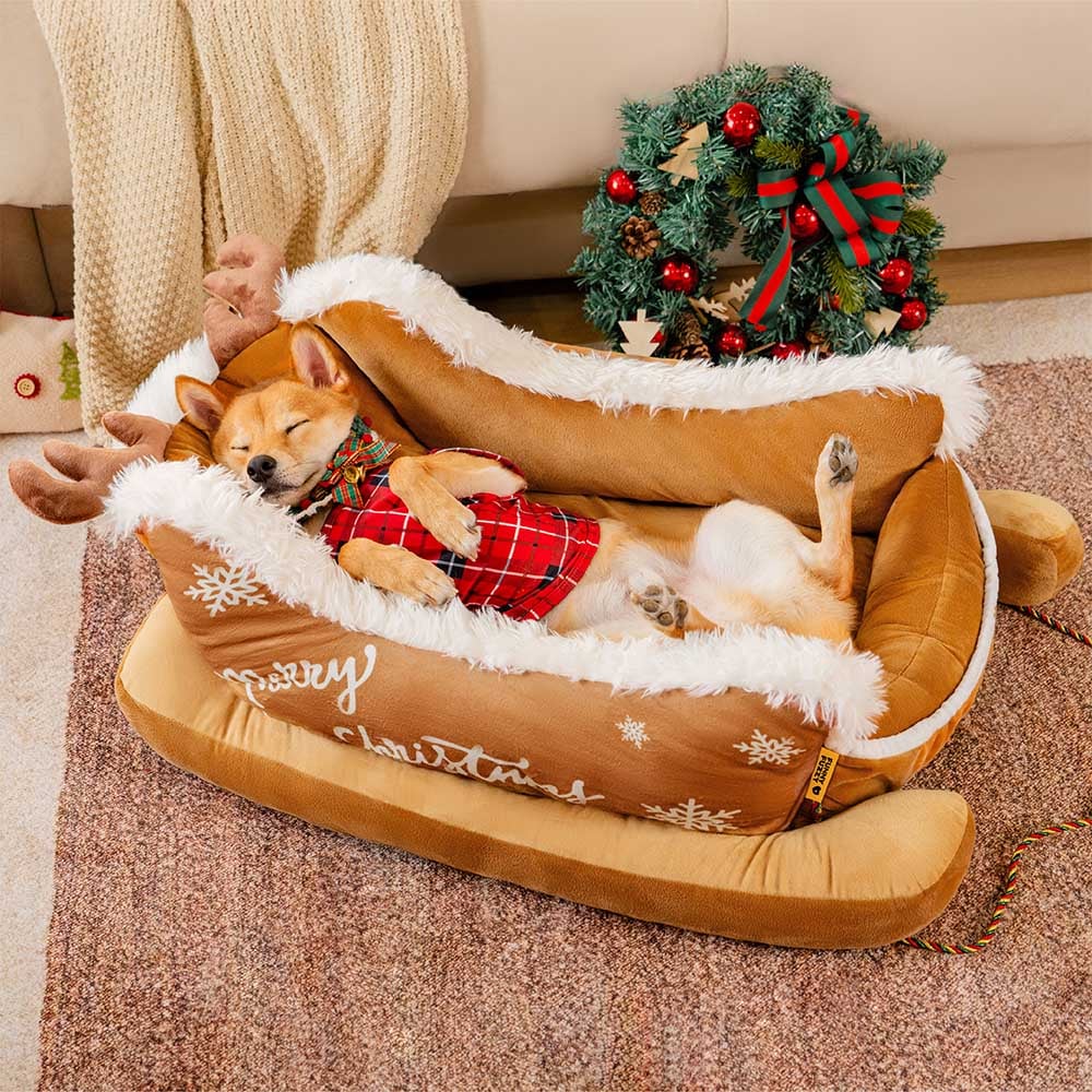 Cozy Plush Dog Bed for Warm Winter Sleep