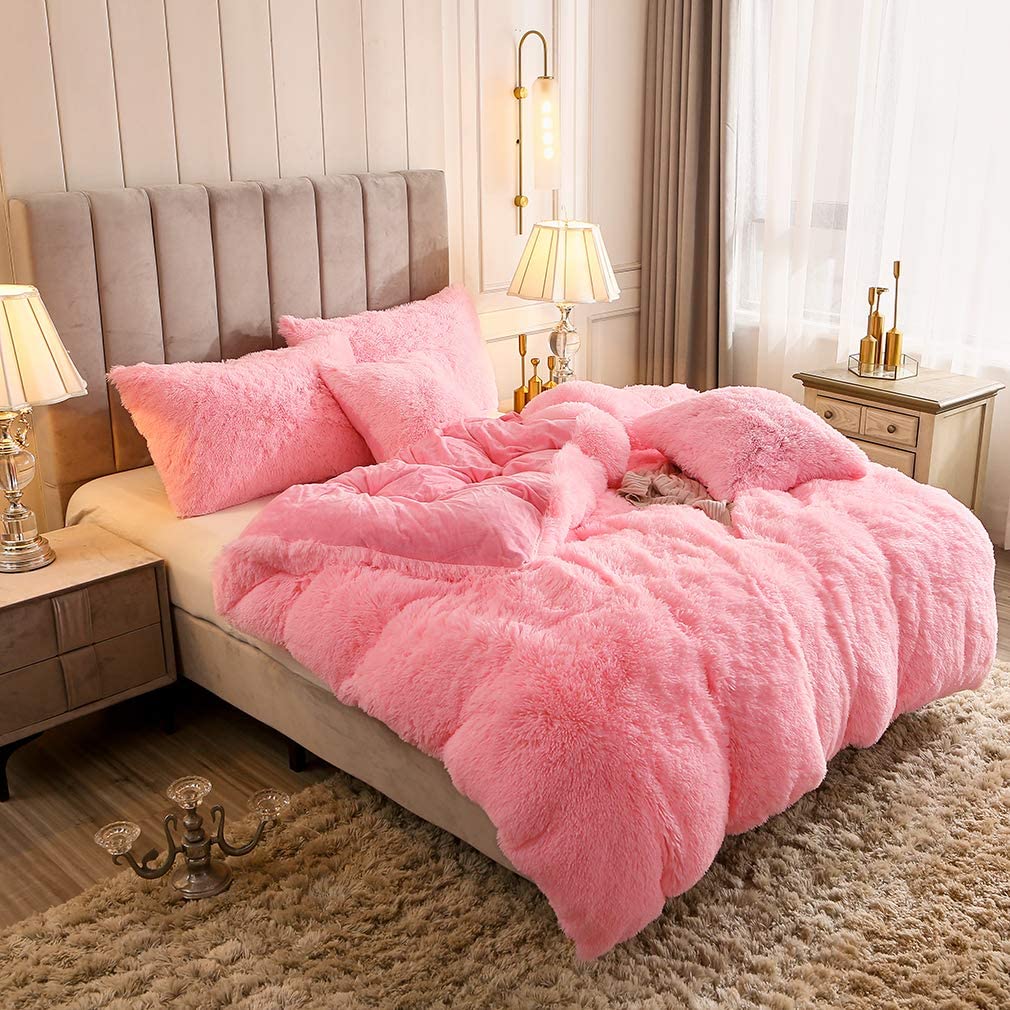 Cozy Fleece Duvet Cover Set with Zipper