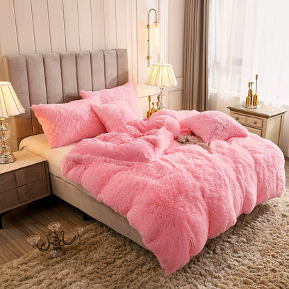 Cozy Fleece Duvet Cover Set with Zipper