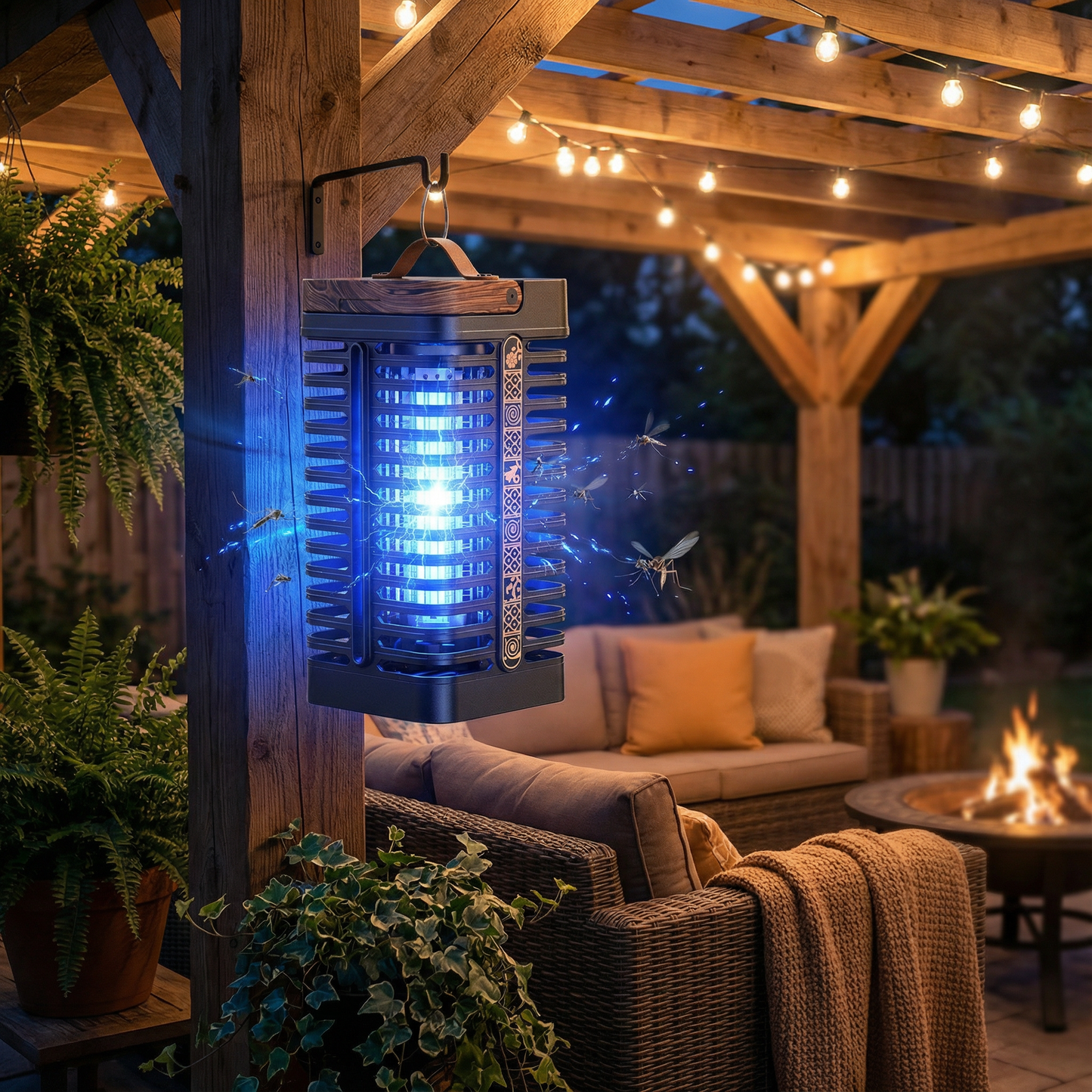 Outdoor fly bug zapper with 360° UV light