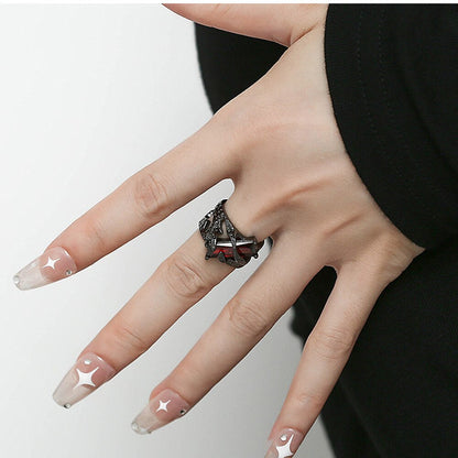 Luxury Black Zircon Stone Ring