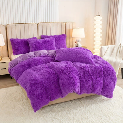 Cozy Fleece Duvet Cover Set with Zipper