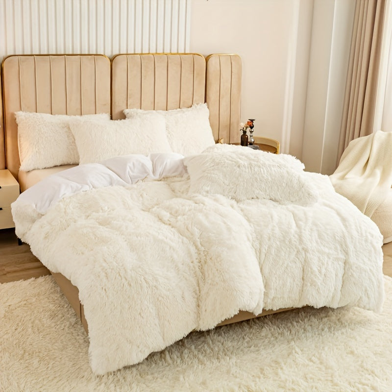 Cozy Fleece Duvet Cover Set with Zipper