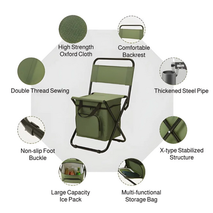 Compact Insulated Portable Folding Camping Stool