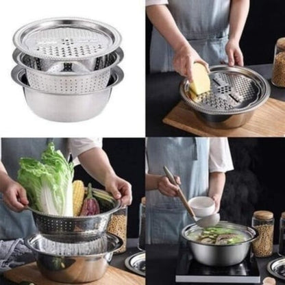 Premium Metal Fine Mesh Kitchen Strainer Set