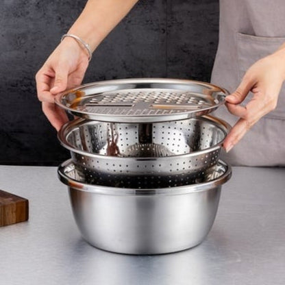 Premium Metal Fine Mesh Kitchen Strainer Set