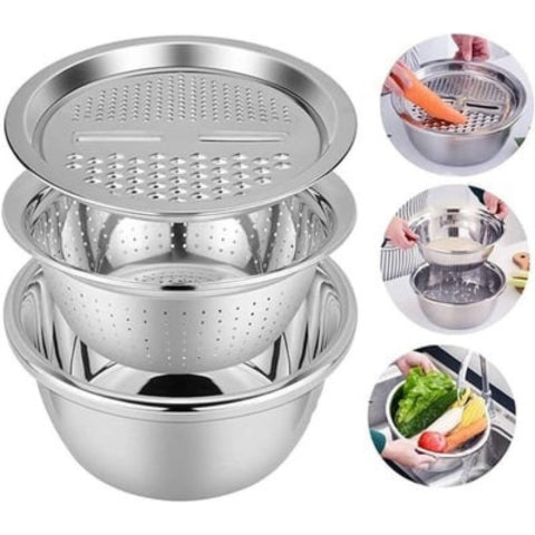 Premium Metal Fine Mesh Kitchen Strainer Set