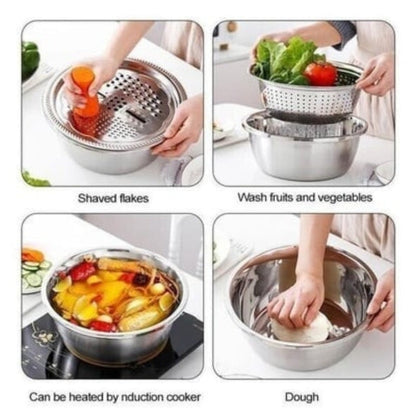 Premium Metal Fine Mesh Kitchen Strainer Set