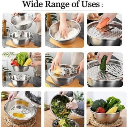 Premium Metal Fine Mesh Kitchen Strainer Set
