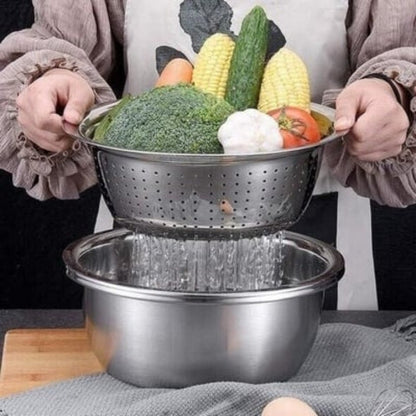 Premium Metal Fine Mesh Kitchen Strainer Set