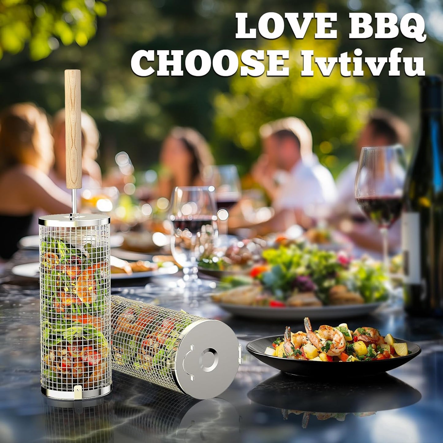 Heavy Duty Stainless Steel BBQ Grill Baskets Set