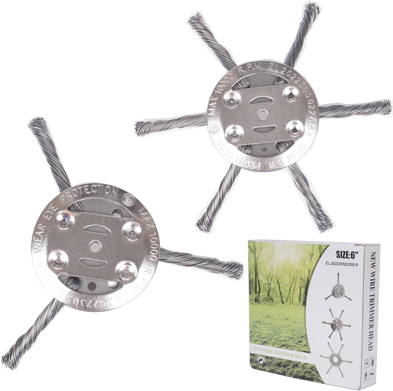 Heavy Duty 6 Wire Trimmer Brush for Electric Cutters - Yeezlab