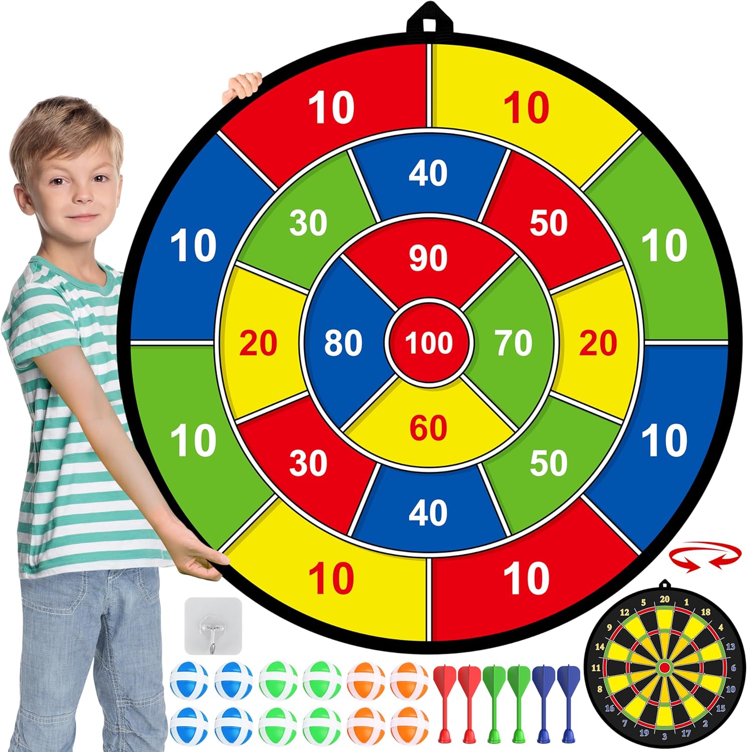 Fun Target Game with Bright Colored Darts - Yeezlab