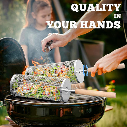 Heavy Duty Stainless Steel BBQ Grill Baskets Set - Yeezlab