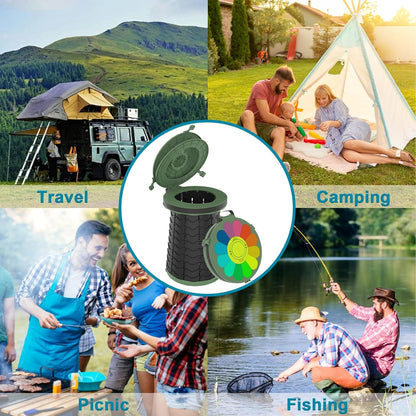 Compact Camping Toilet with Adjustable Height