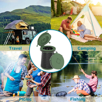 Compact Camping Toilet with Adjustable Height
