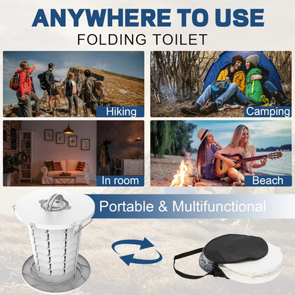 Compact Camping Toilet with Adjustable Height