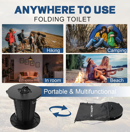 Compact Camping Toilet with Adjustable Height