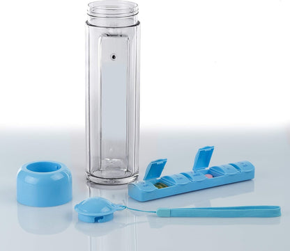 Daily Pill Box Portable Water Bottle