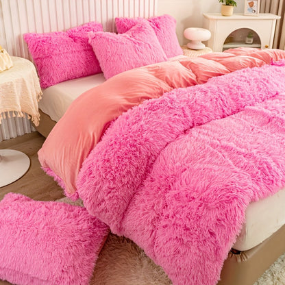Cozy Fleece Duvet Cover Set with Zipper