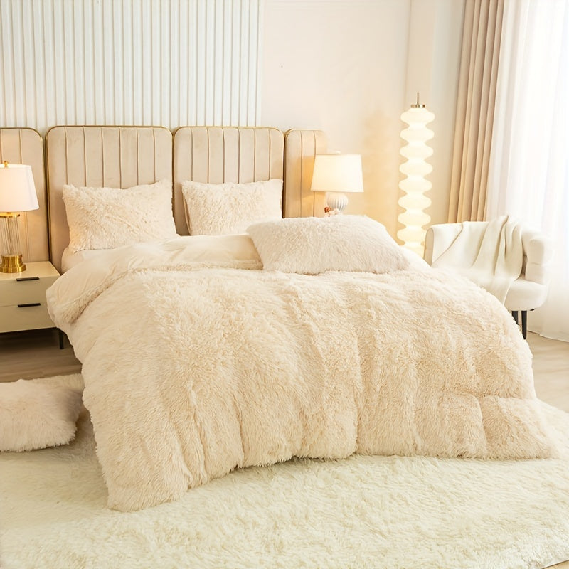 Cozy Fleece Duvet Cover Set with Zipper
