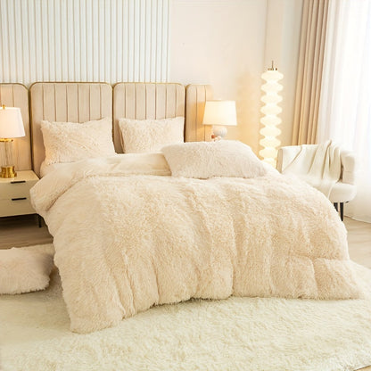 Cozy Fleece Duvet Cover Set with Zipper