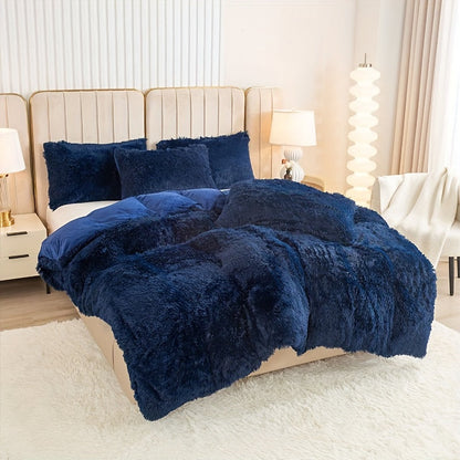 Cozy Fleece Duvet Cover Set with Zipper