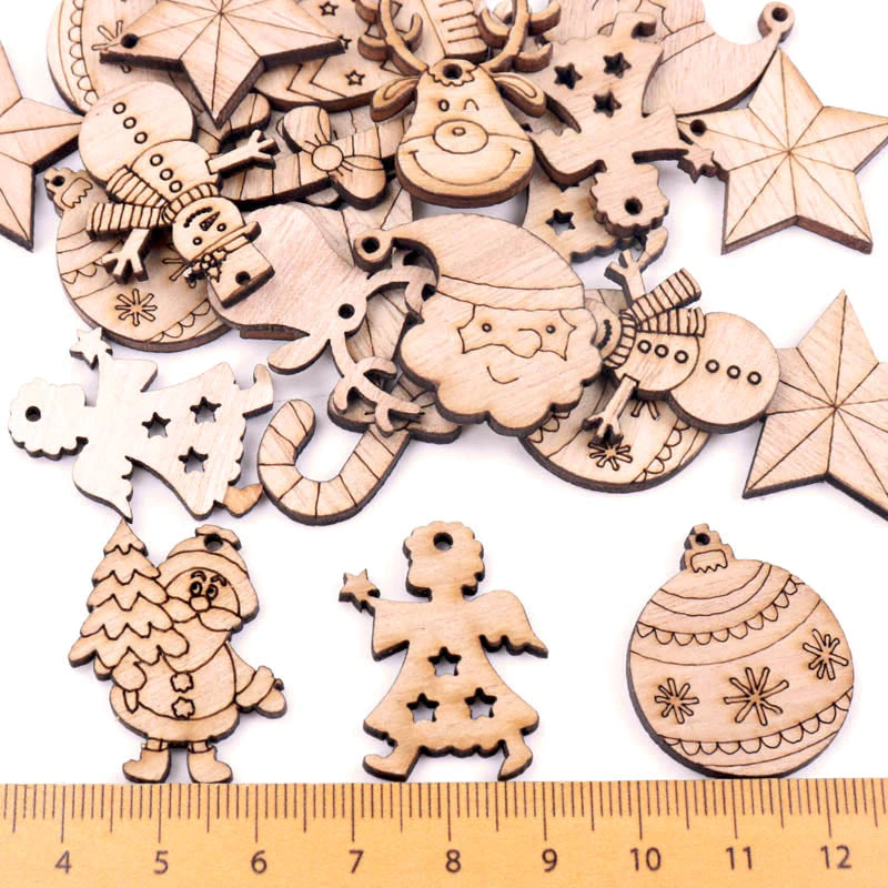 Handcrafted Wooden Festive Holiday Decorations