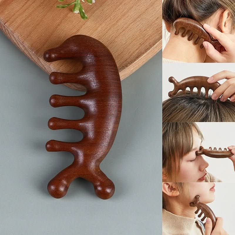 Premium Wood Massage Comb for Hair & Scalp Care
