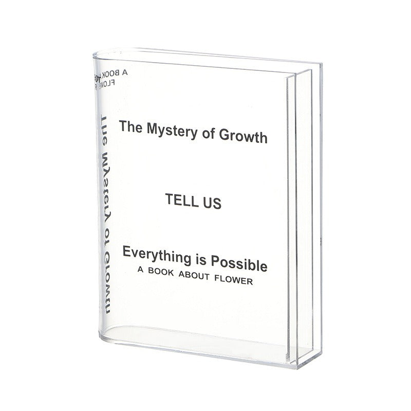 Clear Glass Book Vase – Elegant Floral Display Holder