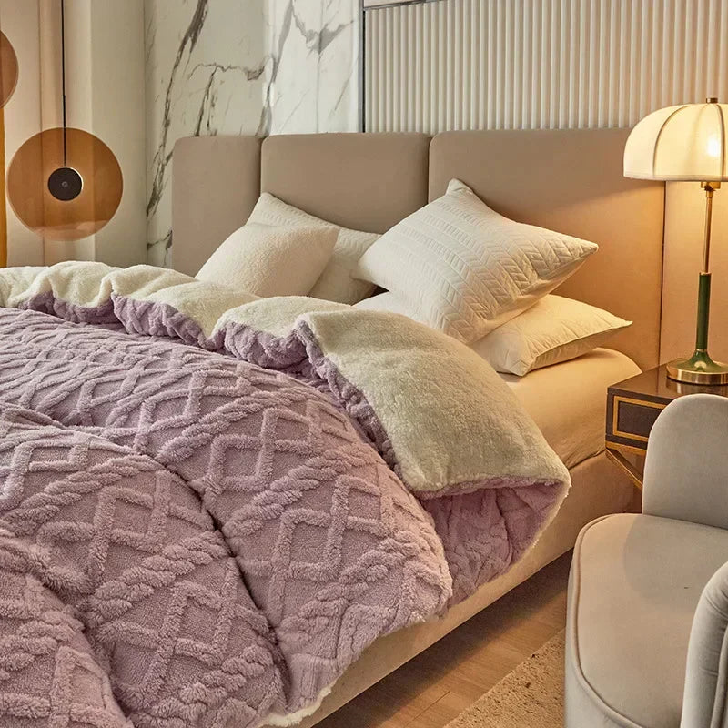 Soft Plush Reversible Duvet Cover Set