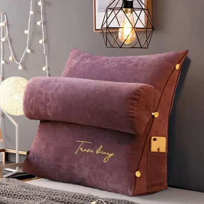 Contoured Back Cushion Pillow with Built-in Neck Support