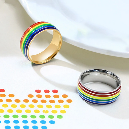 Colorful Metal Rainbow Band Ring