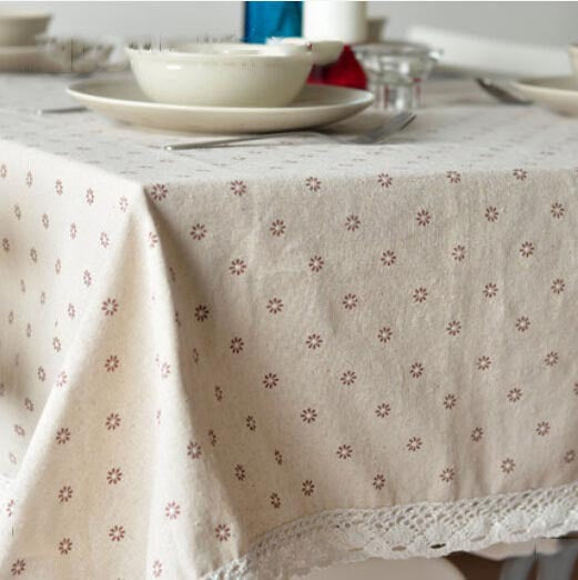 Floral Pattern Cotton Table Cover