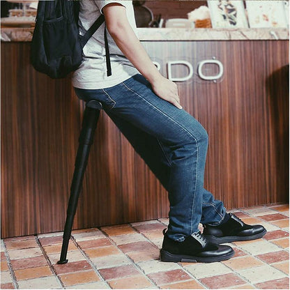 Portable Collapsible Walking Stick with Built-in Seat